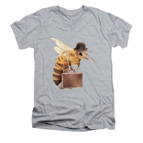 Women’s Worker Bee V-Neck Graphic T-Shirt - Picture 7 of 7
